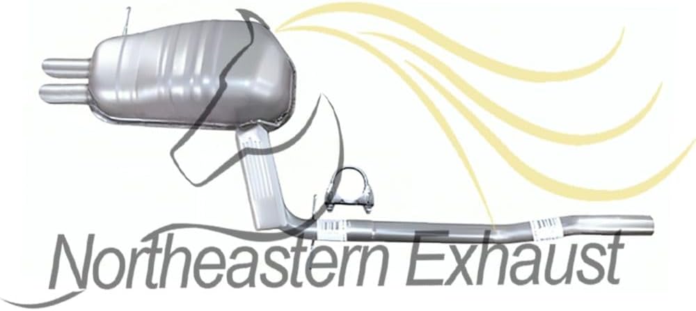 Exhaust Muffler Pipe Assembly Compatible for 2007-2014 Volvo XC90 3.2L | Stainless Steel | Northeastern Exhaust | Free Clamp and Sleeve Included | Automotive Replacement Part | Direct-Fit