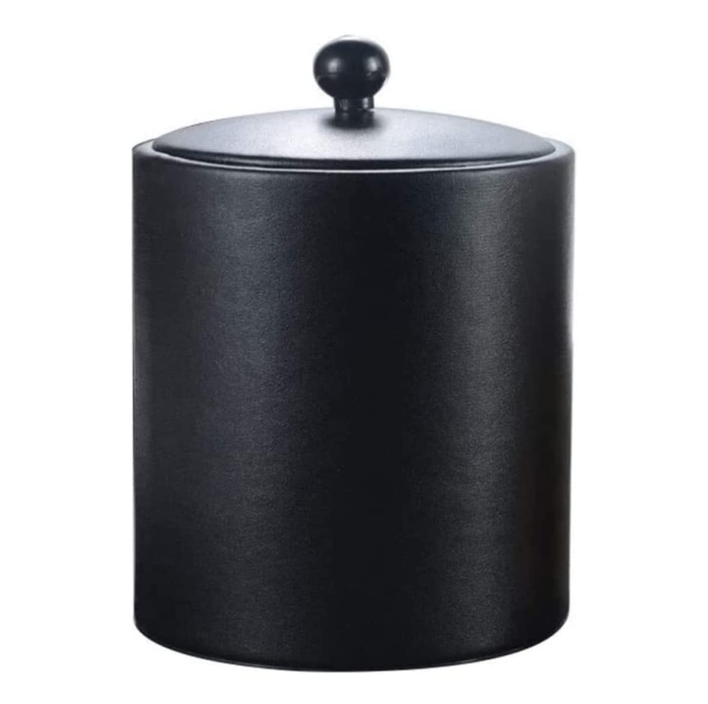 Secchiello Ghiaccio Secchiello per Il Ghiaccio Abbronzante in Pelle Secchio per Serbatoio Interno in Acciaio Inossidabile con Coperchio E Filtro Raffreddatore(Black)