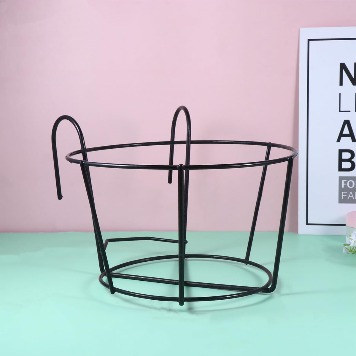 FOMIYES Soporte Colgante de Hierro Diseño Hueco Creativo 2piezas para Macetas Estable y Protector para Suelos, Adecuado para Jardín y Balcón