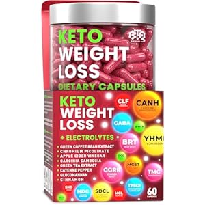 Keto Weight Loss Diet Pills, Natural Appetite Suppressant, Fat Burner for Women and Men with Apple Cider, Green Coffee Bean Extract, Curb Cravings & Hunger, Metabolism Booster Supplement – 60 Capsules