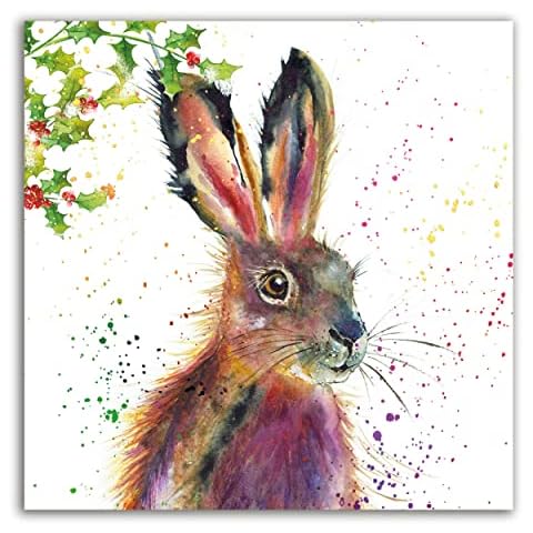 The Heritage Press 'Fluffy Hare' Christmas Cards Cover