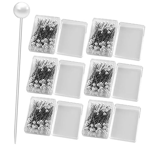 OSALADI 2sets 600pcs Pearl Head Pins for Sewing Crafts Straight Pins for DIY Projects for Dressmaking Floral Arrangements and Creative Art Design 600pcs*2