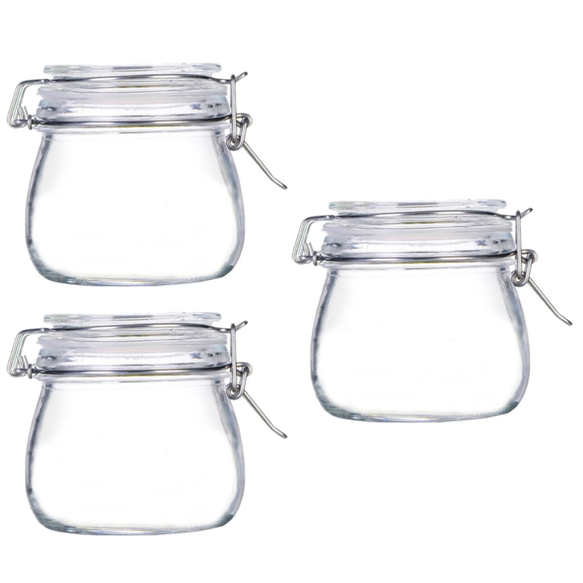 Zerodeko Tarros de Vidrio con Tapa Hermética para Almacenamiento de Alimentos, Paquete de 3 Piezas con Sellado Fuerte y Diseño Multiusos para Cocina y Hogar
