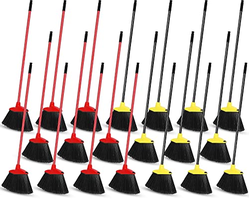 Image of WILLBOND 20 Pcs 20 Pcs Brooms Bulk for Indoor Outdoor 54 Inch, Red, Yellow