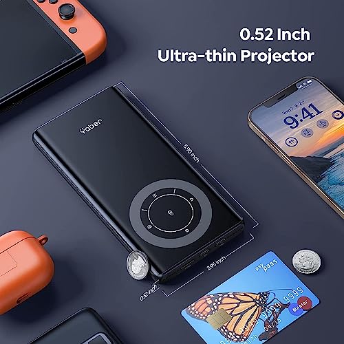 YABER Pico T1 Mini Pocket Projector with WiFi and Bluetooth, with Power Bank 0.52" Ultra-Thin, 1080P Support Built-in Speaker, Compatible w... - Image 6