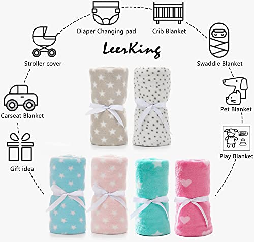LeerKing unisex babydeken 2-pack jongens meisjes knuffeldeken kruipende deken baby beddengoed wandelwagen pluizig voor… - Afbeelding 7