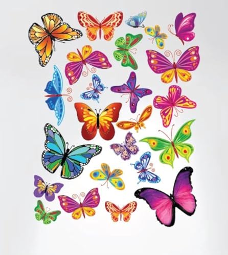 Vinilo Decorativo Mariposas Coloridas 28x12 Pulg