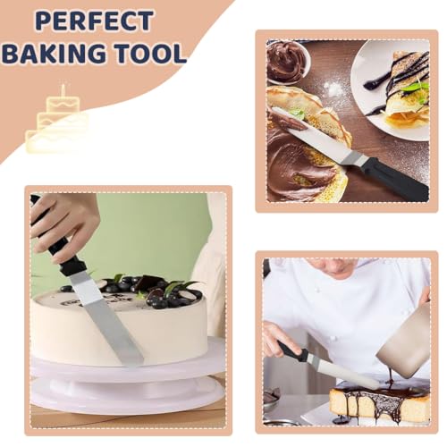 Spatole per Dolci in Acciaio, Raschietto per Bordi e Stuccare Torta con Set di Spatole per Glassa - immagine 6