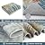 Vaukki Patio Outdoor Rug, Non Slip Picnic Outdoor Rug for Patio, Leaf Washable Outside Deck Area Rug, Outdoor Camping Carpet for RV, Deck, Camping and Patio (Blue, 8'x10')