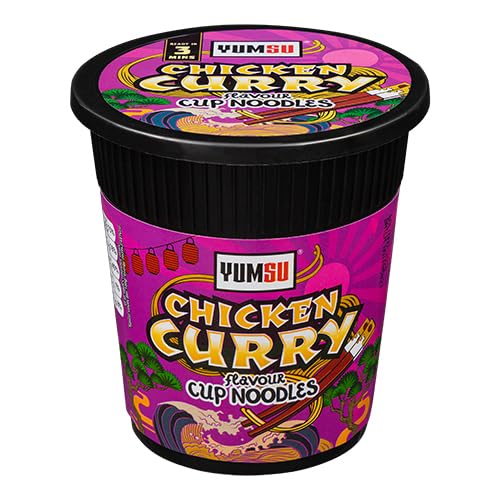 Instant Pot Noodles Halal Certified Vegetarian Egg Free 60g Assorted Packs & Flavours + FabFinds Mug (12, Chicken Curry)