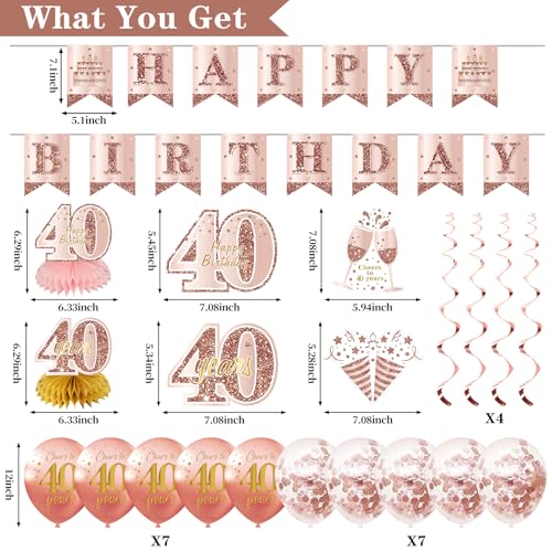 40th Birthday Decorations for Women, Happy 40th Birthday Crown Sash Banner by Kircirx - Used condition - Image 2
