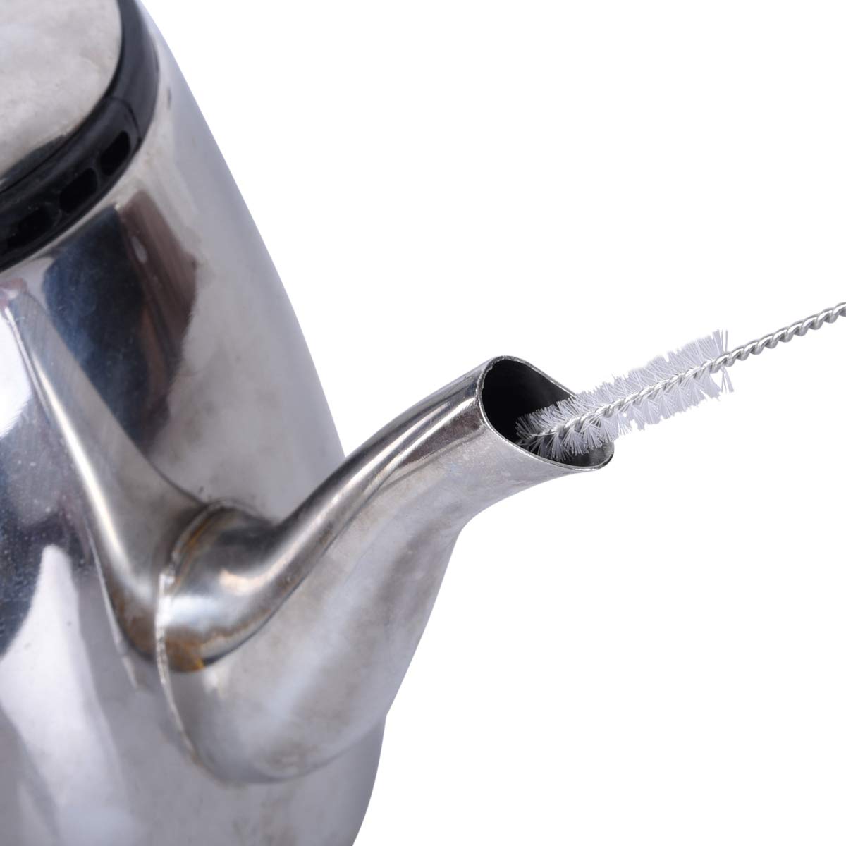 8 spazzole in nylon in acciaio inox, per la pulizia della cannuccia, per tubo di paglia extra lungo, per la pulizia delle provette, per la pulizia della teiera, ugello per bere cannucce