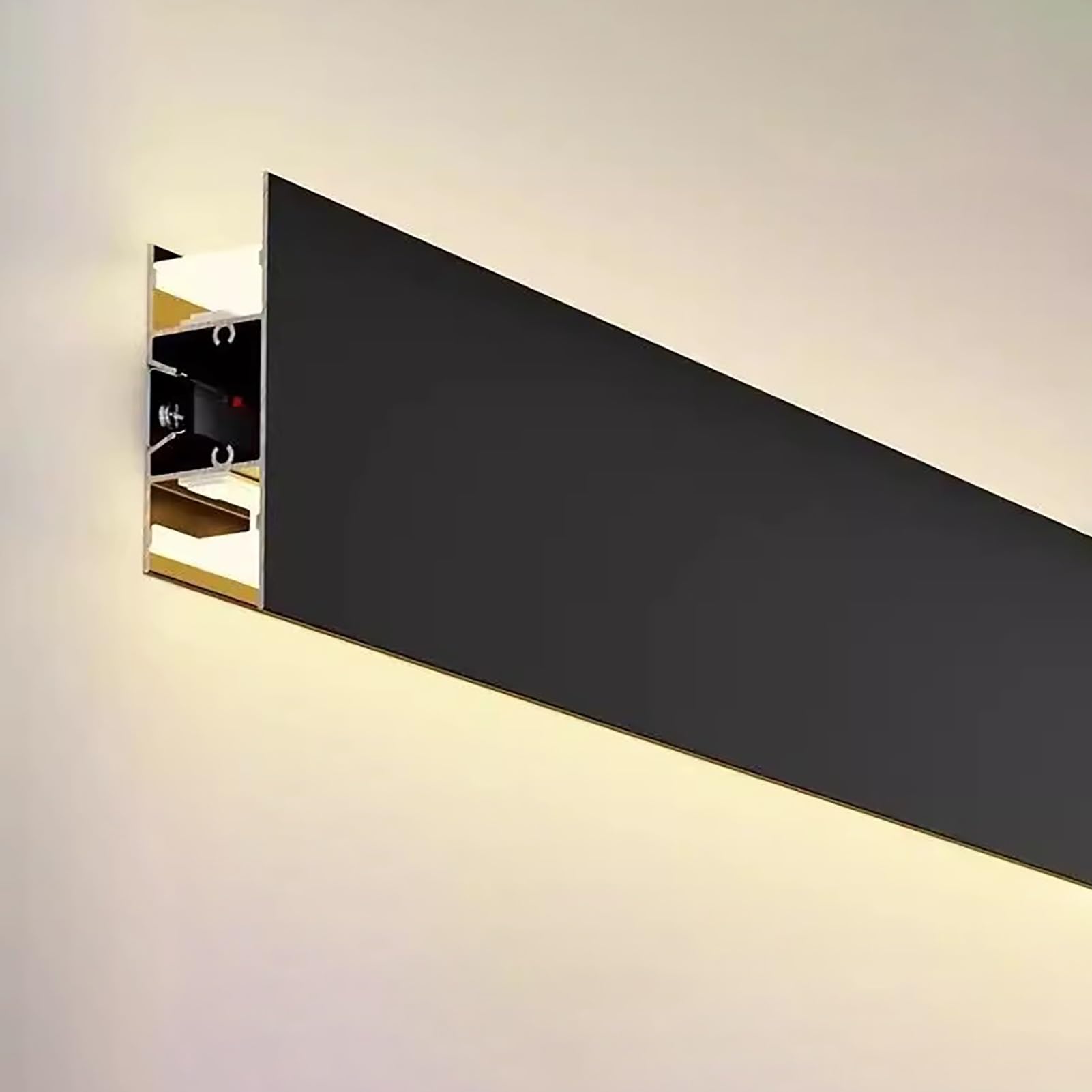 Profili per Strisce Led Canale per Modanatura a LED Nera per Parete, Diffusore Decorativo per LED per Strisce LED, Battiscopa per Illuminazione Camera da Letto / Soggiorno, Cornice per Cornice(3ft/0.9