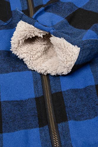 Image of ZENTHACE Boys Sherpa Fleece Lined Flannel Jacket