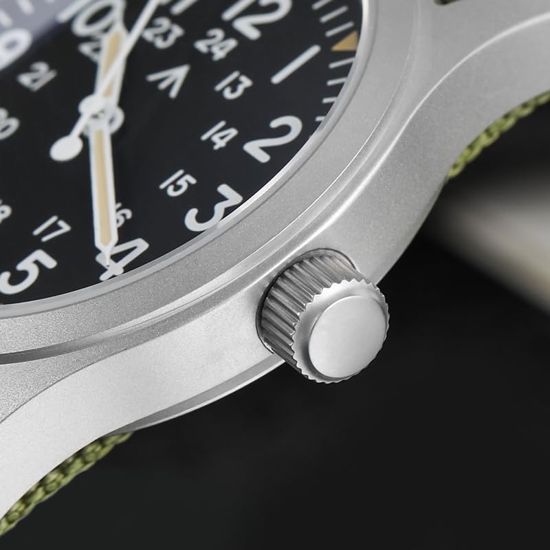 Image of Militado ML05 38mm VH31 Quartz Watch - Domed Sapphire Crystal Field Watch C3 Super Luminous Retro Sweep Wrist Watch for Men 100M Waterproof