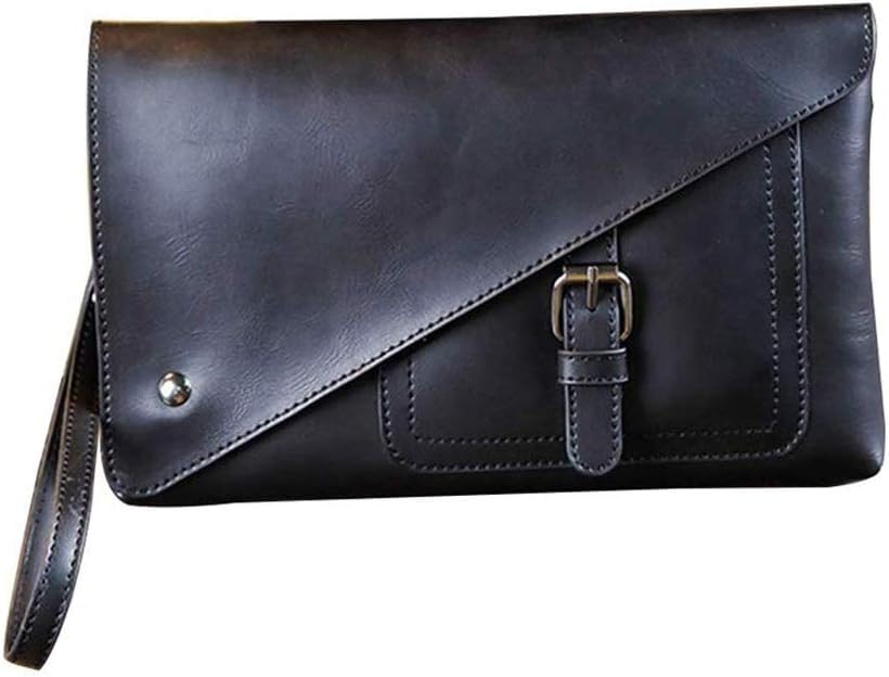 Men's Handbags，Mens Clutch Bag Leather PU Business Wallet for Daily or Travel Use,Envelope Bag (Color : D)