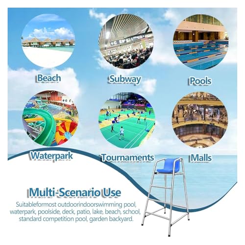 Silla de salvavidas alta para piscina con 4 peldaños miniatura 6