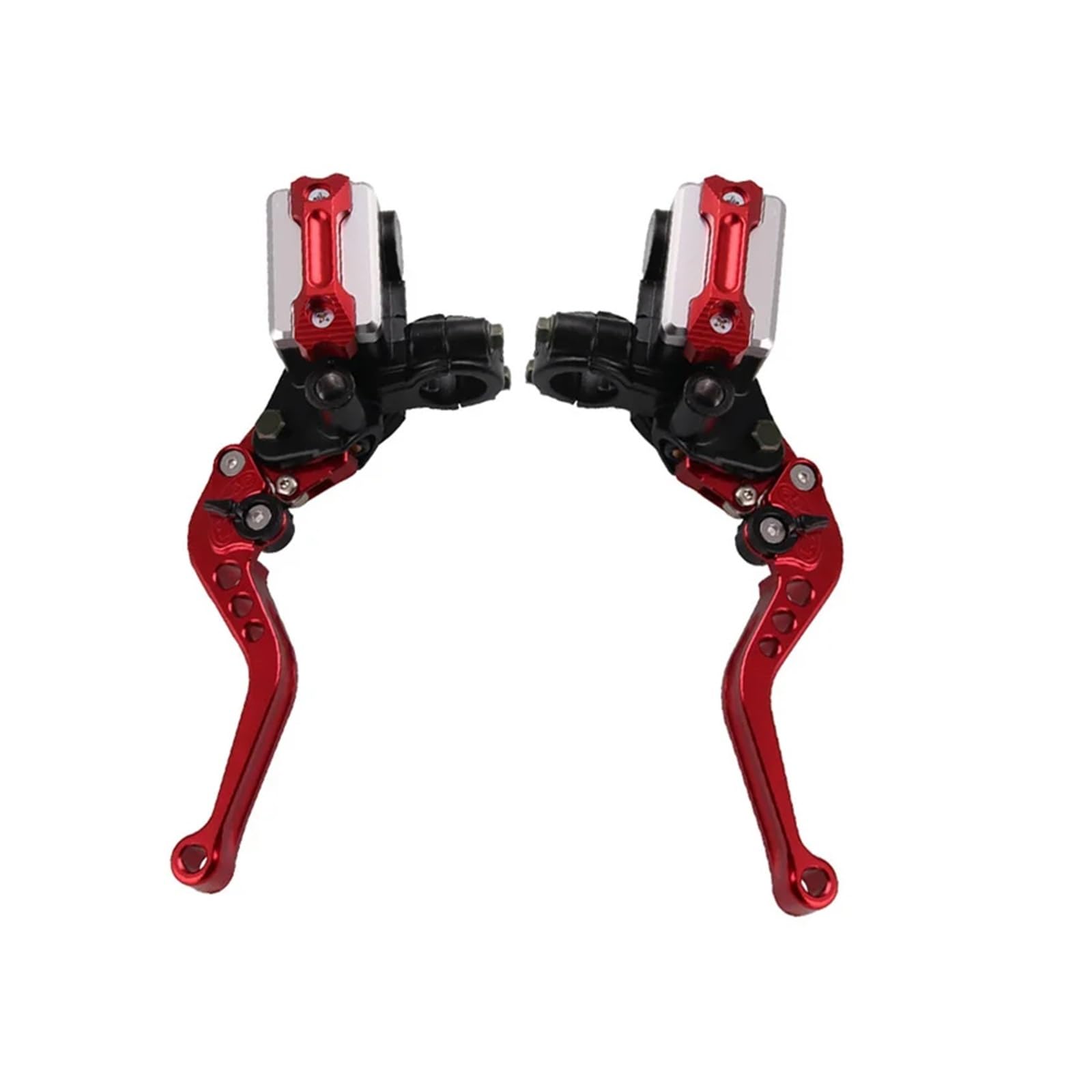 Ktebnwosd One Size Red 1Pair 22Mm Motorcycle Roller Adjustment Brake Clutch Levers Universal Cnc Motorcycle Handlebar Hydraulic Brake Pump Brake Clutchs Levers