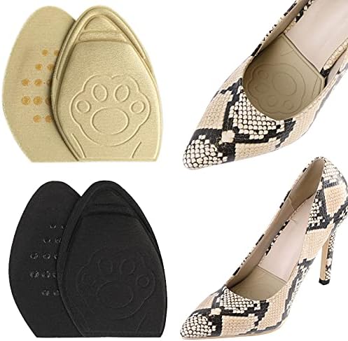 ASTER 2 Pairs High Heel Memory Foam Ball of Foot Support Cushions, Metatarsal Forefoot Pads for Women Heels Non-Slip Shoe Inserts to Make Too Big Shoes Fit Tighter Pain Relief Insoles¡­