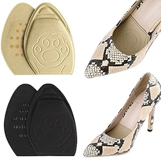 ASTER 2 Pairs High Heel Memory Foam Ball of Foot Support Cushions, Metatarsal Forefoot Pads for Women Heels Non-Slip Shoe Inserts to Make Too Big Shoes Fit Tighter Pain Relief Insoles¡­