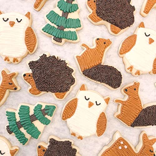 Kaishane 5 Pieces Animals Cookie Cutters Shapes For Baking Fox,Owl,Rabbit,Squirrel And Hedgehog Shape Woodland Cookie Cutter Set For Baking #TOP2