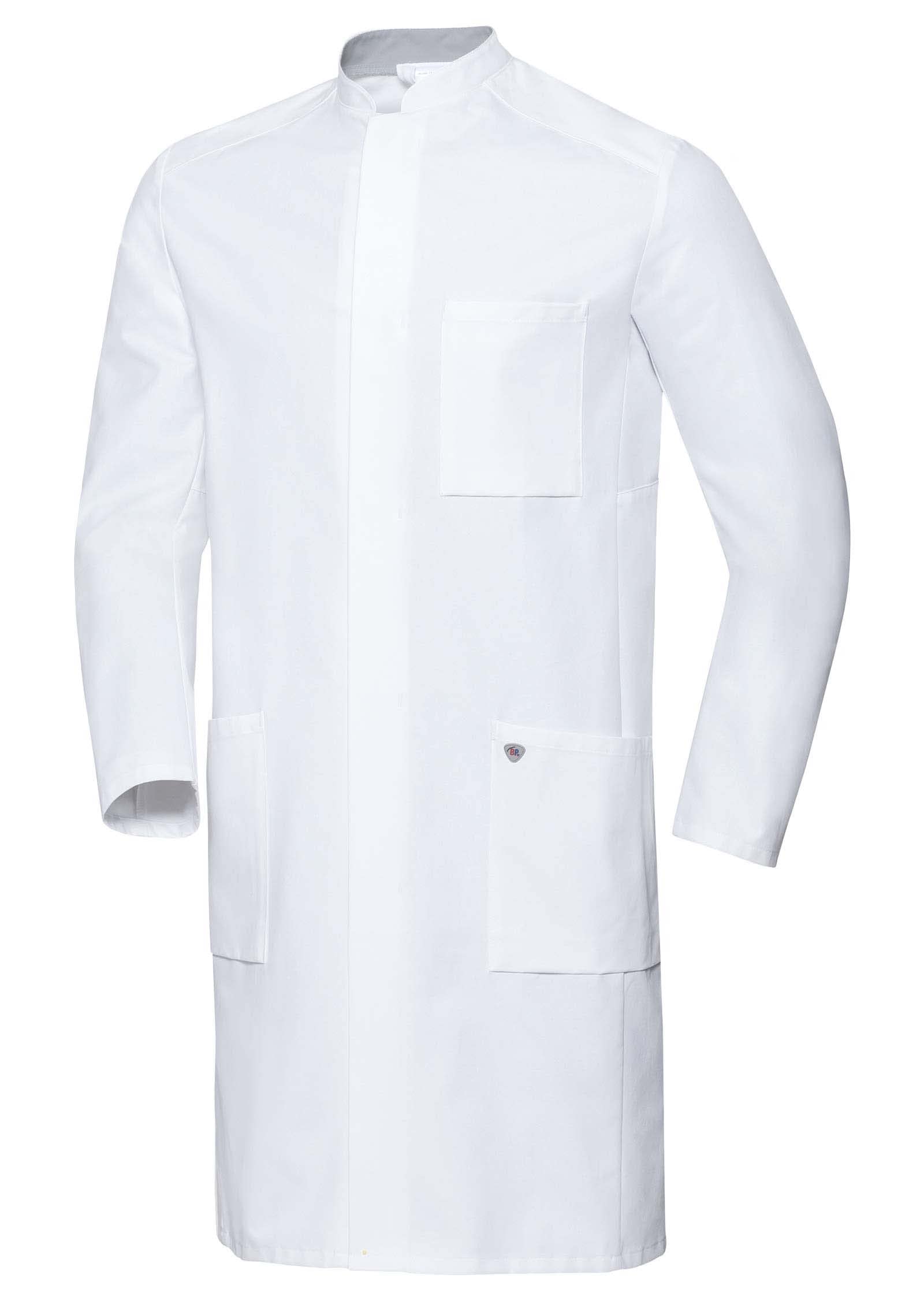 BP1751-130-0021/48/49n, Men's doctor's coat, Long-sleeve, arm-lift system 205,00 g/m², Pure cotton, Color white, Size 48/49n