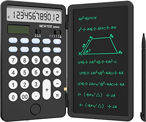 NEWYES Calculadora básica Mejorada con Bloc de Escritura de 6.5 Pulgadas, Tableta de Escritura LCD...