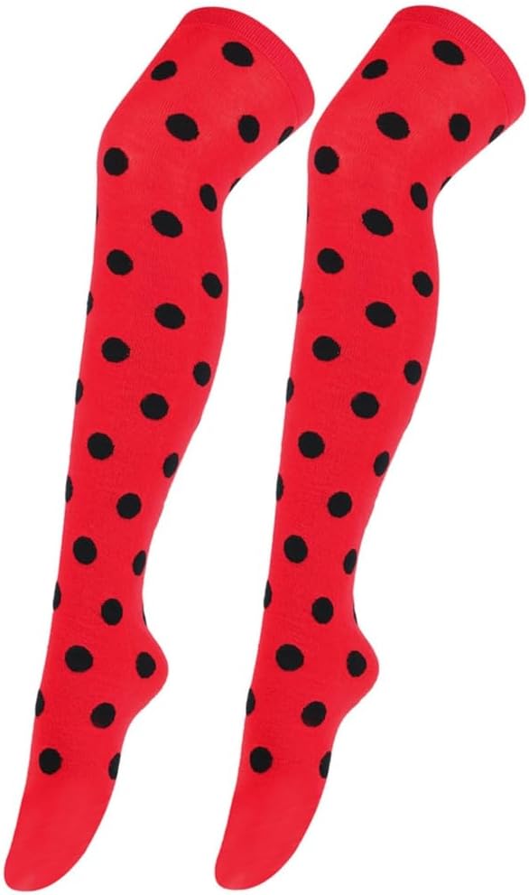 Insect Dots Pattern Fingerless Gloves Arm Warmers and Thigh High Socks Set for Adults Kids Cosplay Costume Accessories