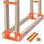 MOFEEZ Outdoor Firewood Log Storage Rack 2x4 Bracket Kit, Fireplace Wood Storage Holder, Adjustable to Any Length - Orange, Two Bases
