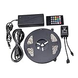NEWSTYLE Waterproof 150LEDs 5M Color RGB LED Strip Light Kit with 20-key Music Sound Sense IR Controller and 12V Power Supply