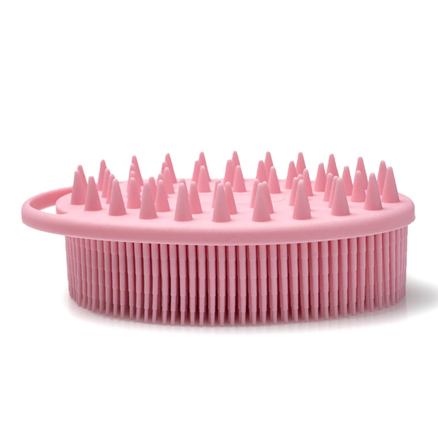 Yolistar Cepillo Corporal Silicona,Cepillo de Baño de Silicona 2 en 1,Cepillo de Ducha de dos Caras para Limpiar la Piel y el Cabello,Rosa