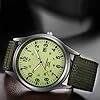 Bagima Fashion Men Watches Luminous Glow in the Dark Military Watch Army Casual Dial Calendar Sport Quartz Watch (Luminous green) #4