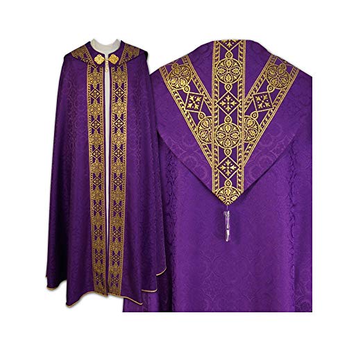 Cope for Priest - Semi-gothic style Cope with a matching stole all liturgical colors.4