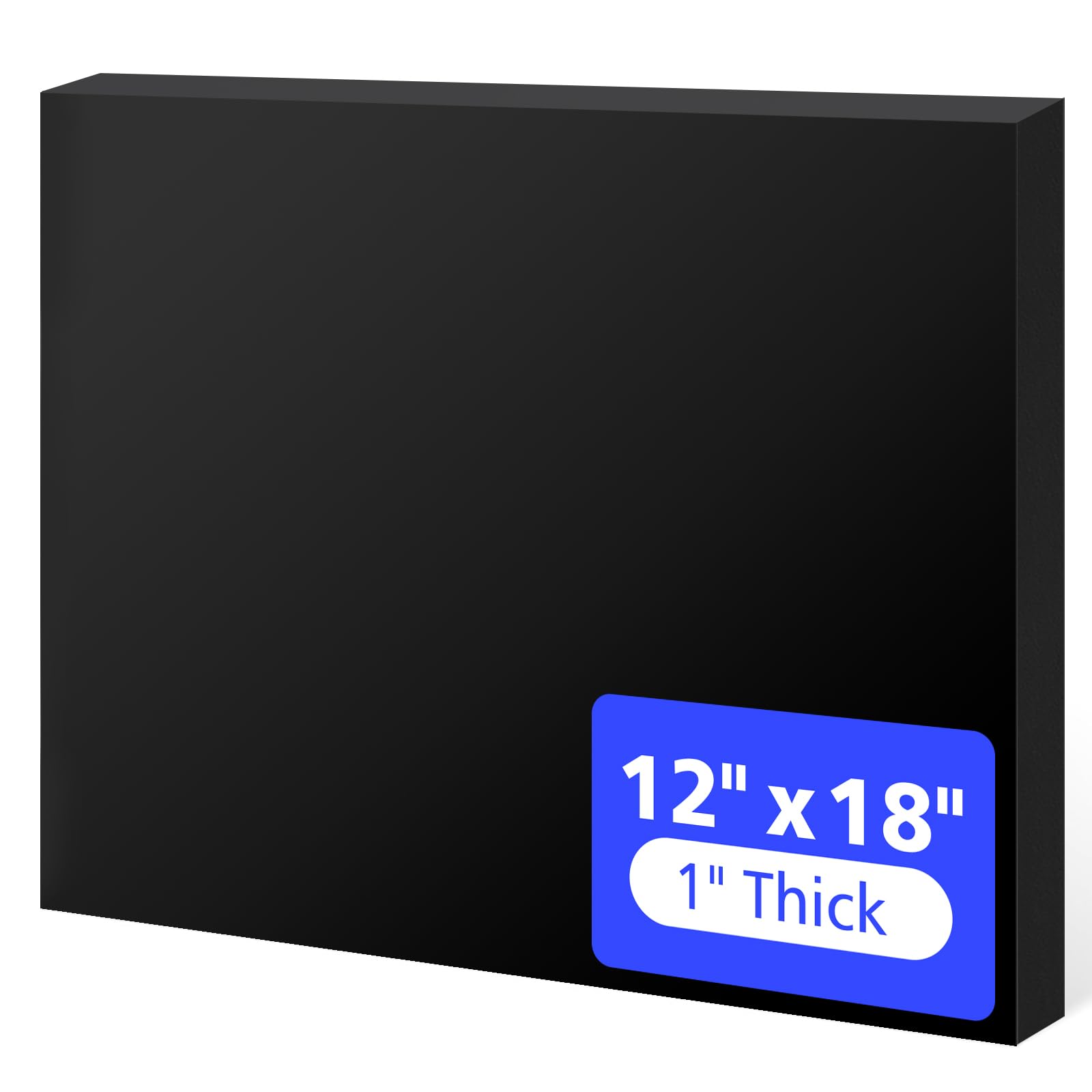 HDPE Sheet 1/2" x 12" - Black Plastic Board -29