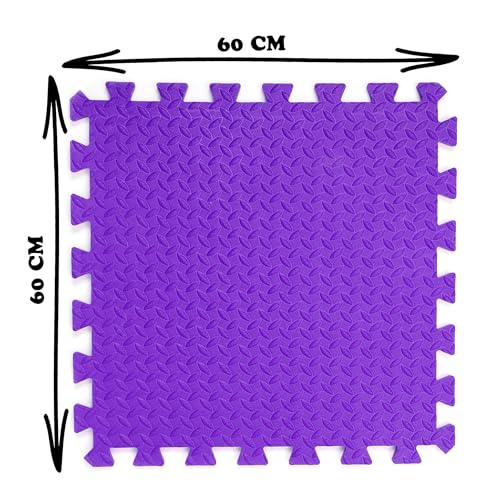 Image of EASYHOME Interlocking Mat - 12mm Thick | 60x60cm 9 Tiles (36 Sq Ft Area) for Kids | Soft & Protective Puzzle Mat for Baby Crawling, Playroom & Exercise