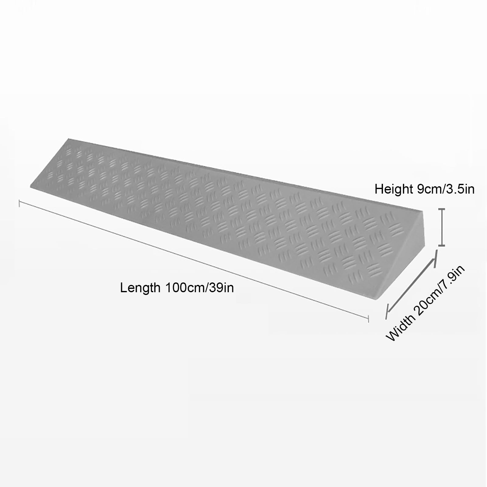 Soglia di Dislivello Pavimento, Rampa per Disabili per Gradini di Casa, Rampe di Accesso per Porte con Superficie Antiscivolo(Gray,20 * 9cm/7.9 * 3.5in)