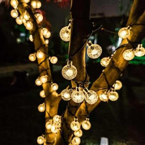 Image of MoonlitDreams 12M 36LED Crystal Ball String Lights - Decorative Waterproof Fairy Lights for Indoor /Outdoor, Garden, Diwali, Christmas, Wedding, Party & Festival Decoration