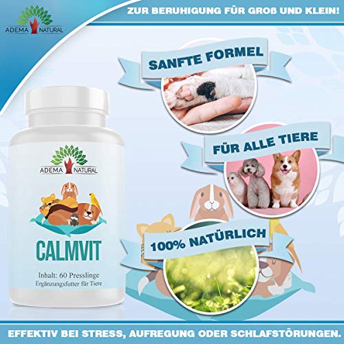 Adema Natural® CALMVIT - Nahrungsergänzungsmittel für Tiere zur Beruhigung, 60 Presslinge
