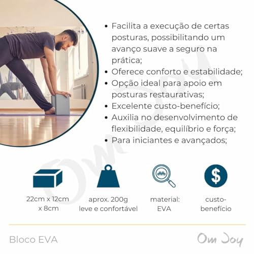 Kit 2x Bloco Tijolo de Yoga e Pilates | EVA Leve 200g | Bloquinho Funcional RPG Fitness Fisioterapia