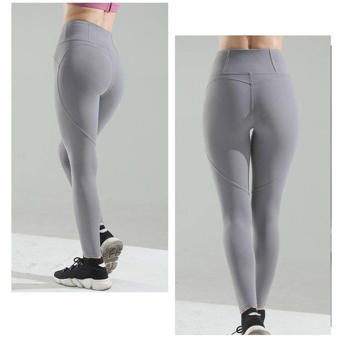 Moda Leggins Sportivi Donna, Leggings da Yoga per Donna, Allenamento per Il Controllo della Pancia, Stretching, per Il Ciclismo in Palestra Elegante, Gray, L