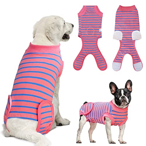 Dog Surgery Recovery Suit, Recovery Shirt for Male Female Dog Cats, Cone E-Collar Alternative Abdominal Wounds Spay Bandages Onesie, Anti-Licking Pet Surgical Recovery Snugly Suit,Pink X-Large Dog Surgery Recovery Suit, Recovery Shirt for Male Female Dog Cats, Cone E-Collar Alternative Abdominal Wounds Spay Bandages Onesie, Anti-Licking Pet Surgical Recovery Snugly Suit,Pink X-Large