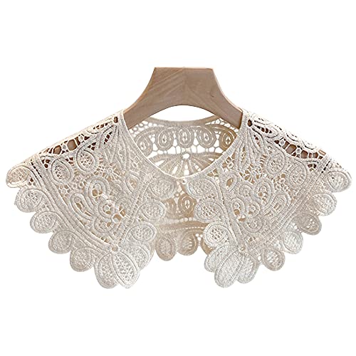 Hollow Crochet Flowers Detachable Collar Shawl Fake Collar False Collar