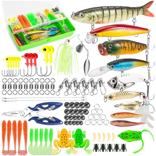 Fishing Lures, 92Pcs Tackle Box with Tackle Included, Crankbaits,...