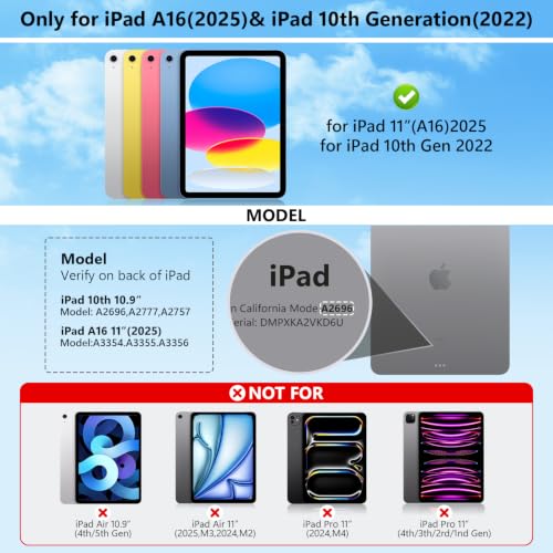 Image of For iPad 11th 10th Generation Case with Keyboard,Magic Keyboard with Multi-Touch Trackpad for iPad A16 Case with Keyboard,Backlitght,Floating Cantilever Stand, Magnetic Case for iPads (A16) /10th Gen