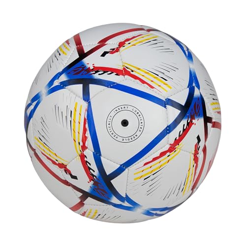 Image of WHACKK Hagi HTCL Football Navy Red Size 5 Soccerball Hand Stitched for Practice & Training - Original PVC Waterproof. 3 Layered Ideal Sports Ball for All Ages on Ground, Grass and Turf