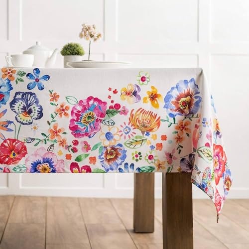 Nappe à fleurs d'aquarelle réutilisable 140x280cm décor cuisine et repas - 2