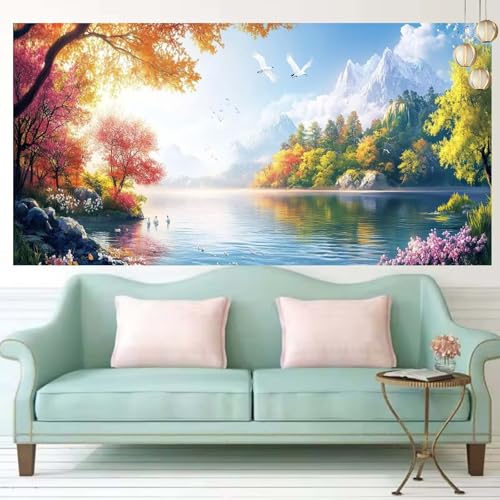 Tableau perle diamant grand format 60x150cm pour point de croix et broderie moderne