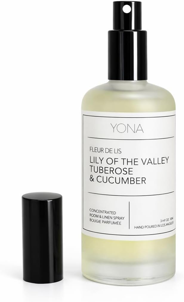 YONA Concentrated Room & Linen Spray, Lily of the Valley, Tuberose & Cucumber Scent (3.4oz/100ml), Non-Toxic, Paraben-Free