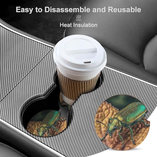 Posavasos para coche con animales verdes, 2 unidades miniatura 4