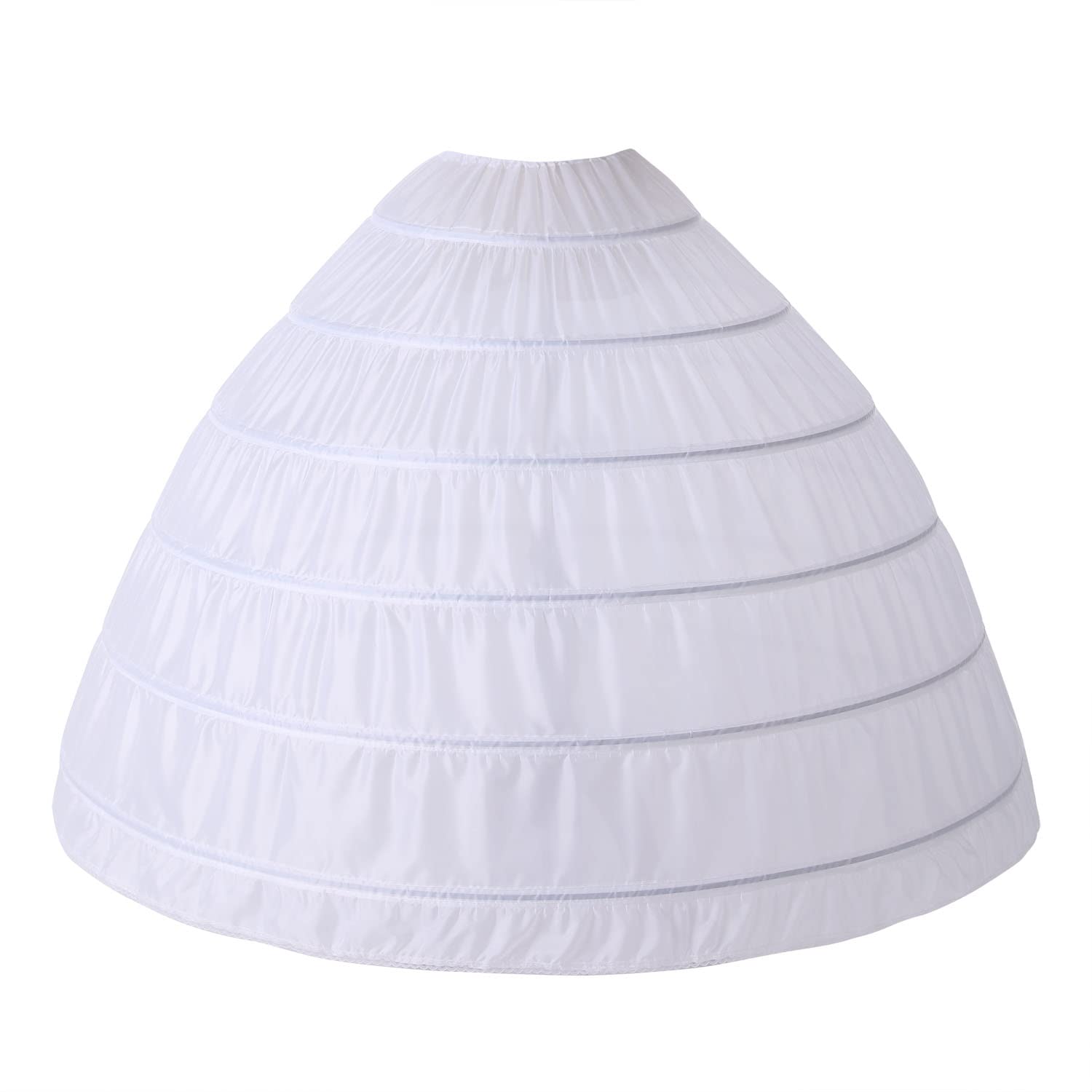 View 1 of ***SEE NOTES FOR DETAILS***
AWSALE Full A-line 6 Hoop Crinoline Petticoat Underskirt for Women Wedding Dress WPT146 White